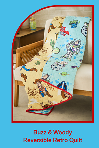 Buzz and Woody Reversible Retro Quilt