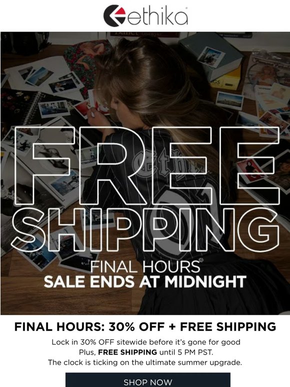Final Hours: 30% Off + Free Shipping Ends Tonight! 🚨