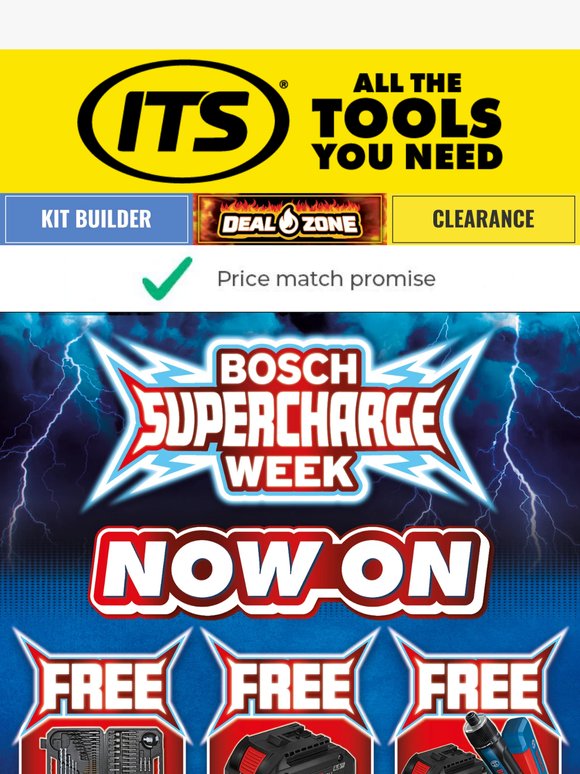FREE Batteries, Screwdriver Sets & More in Bosch Supercharge Week! ⚡