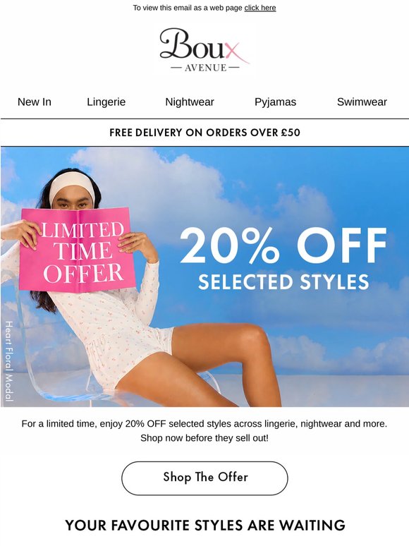 Don’t miss 20% OFF selected styles ✨