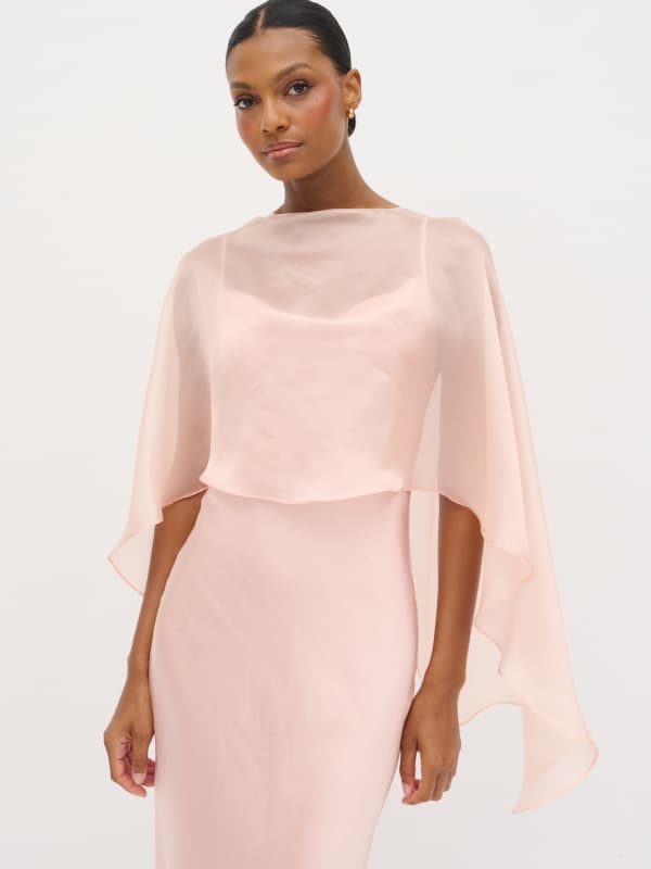 Alaia Organza Cape - Blush