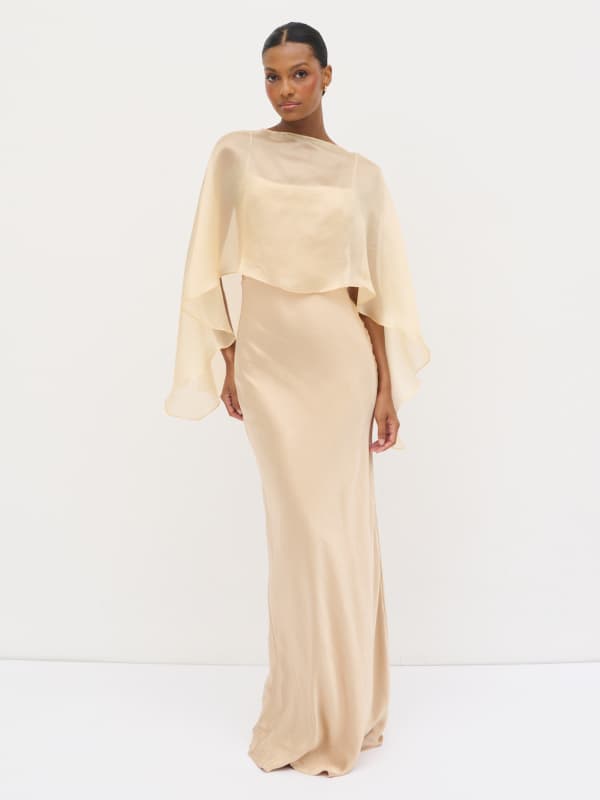 Alaia Organza Cape - Bronze