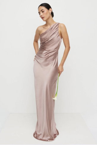 Juliet Ruched Maxi Bridesmaid Dress - Amethyst