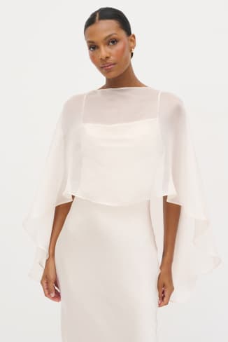Alaia Organza Cape - Champagne