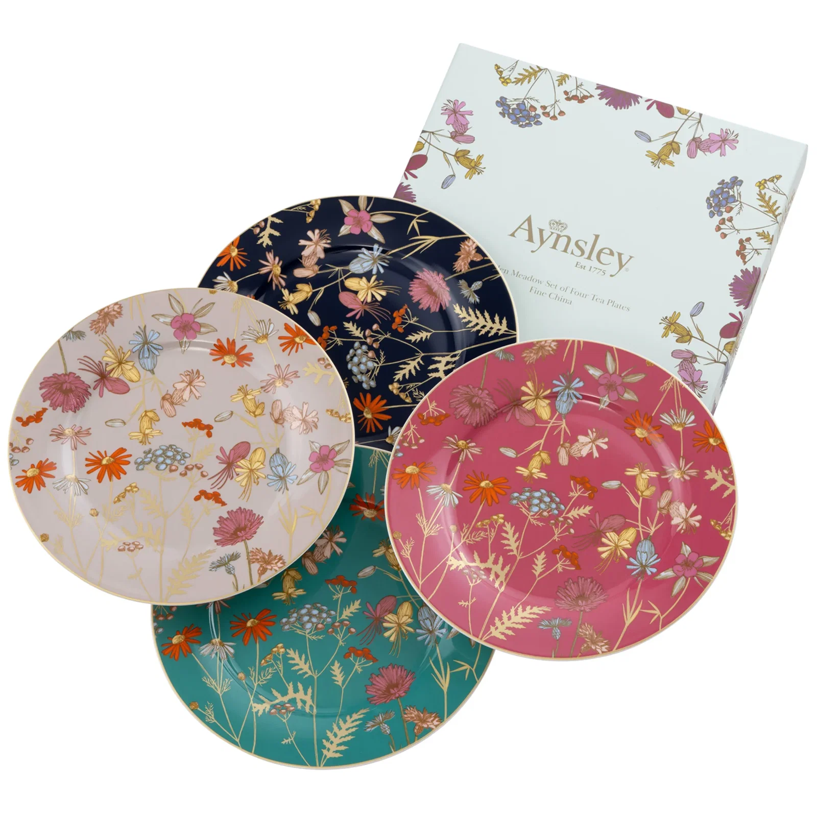Image of Aynsley Golden Meadow Tea Plates Set of 4