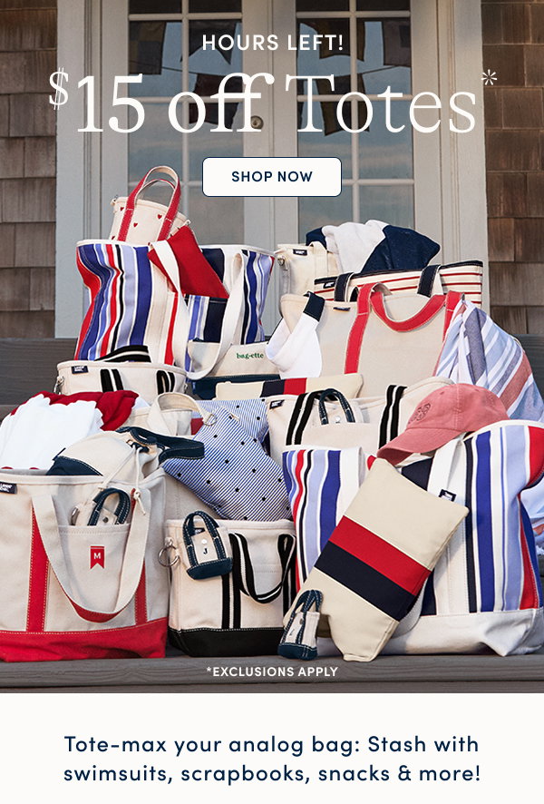 $15 off totes