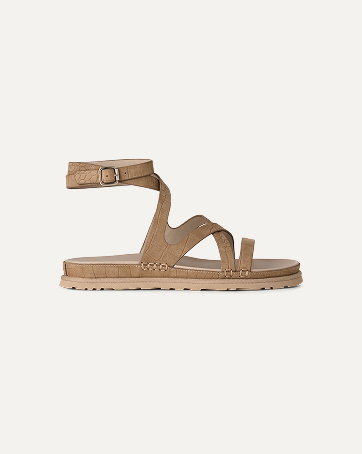 Women's GoldenGaze Embossed Ankle Wrap Sandal