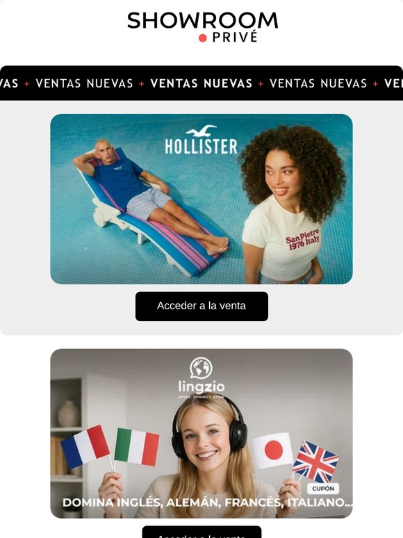 Hola —: HOLLISTER, COOL CLUB, HOFF y 22 ventas más ya en línea