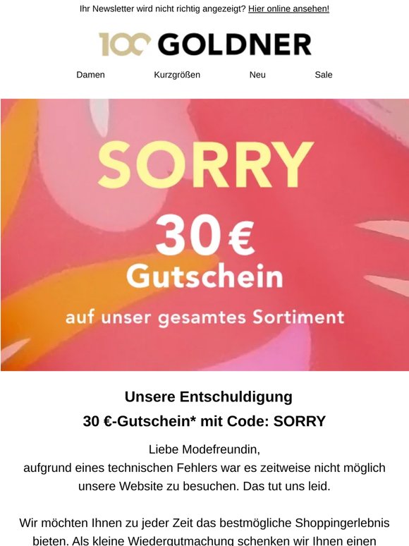 Es tut uns leid…