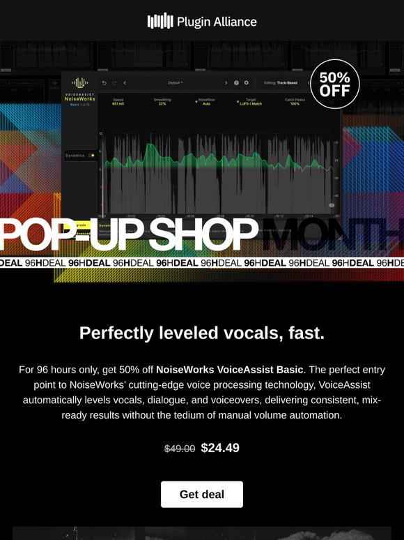Pop-Up Shop 🔥 50% off perfectly leveled vocals with NoiseWorks