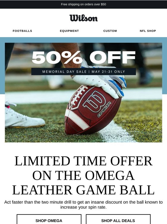50% Off The Omega Football for a Limited Time