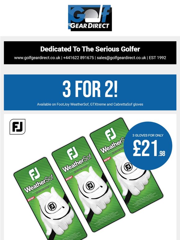 3️⃣ For 2️⃣ FootJoy Gloves + Multi-Buy Shorts