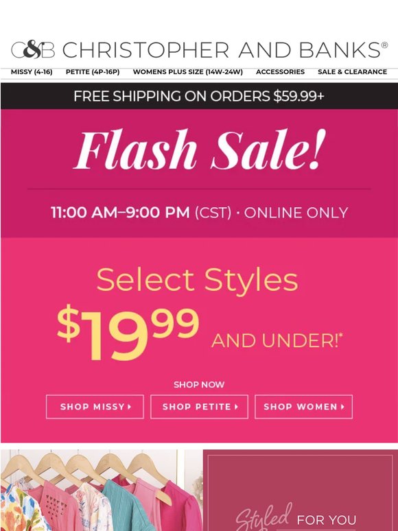 Flash Sale ⚡Styles $19.99 & Under!