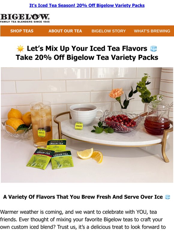 🔐Lock Up The Savings With Code PACK20 - Save 20% on Bigelow Tea Variety Packs