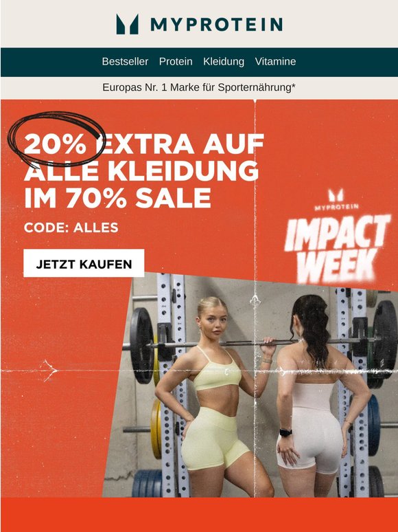 Letzte Chance für 20% Extra auf ALLE Kleidung 🏃‍♀️‍➡️