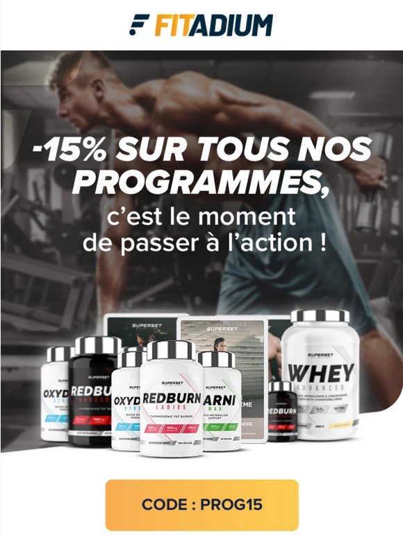 Passe à l'action avec -15% sur tous nos programmes