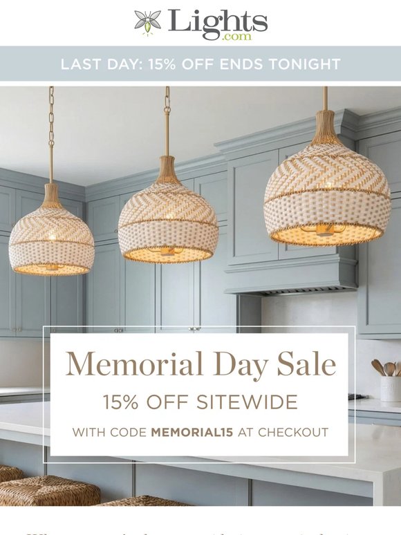 Good News: 15% Off Sitewide Extended Through Tonight.