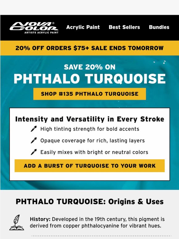 🌊 20% Off Phthalo Turquoise