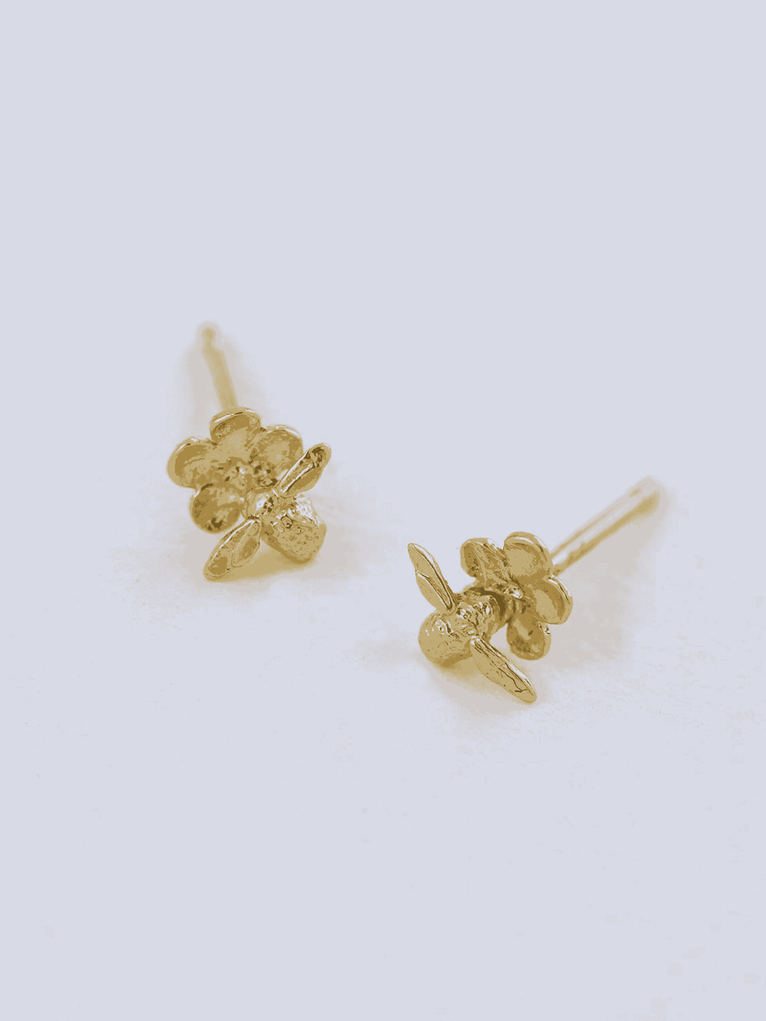 Forget Me Not Stud Earrings with Itsy Bitsy Bee