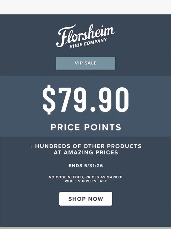 VIP Sale: $59.90, $69.90 & $79.90 Price Points