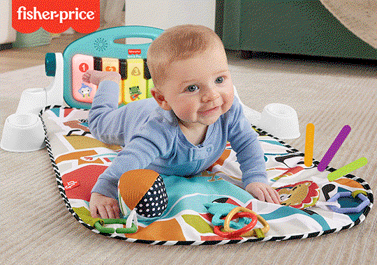 Fisher-Price Glow and Grow Kick & Play Piano Baby Gym Pink/ Blue