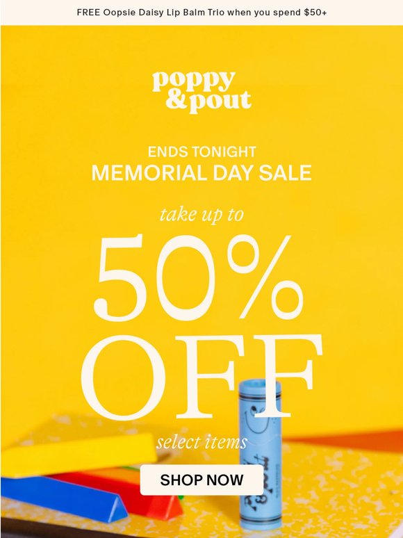 Up to 50% OFF Ends Tonight! ⏰