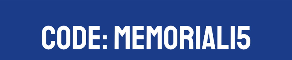 CODE: MEMORIAL15