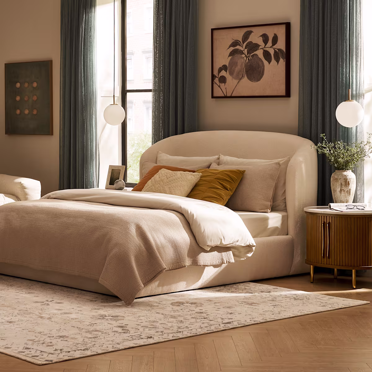 Image of Auburn Performance Bouclé Storage Bed