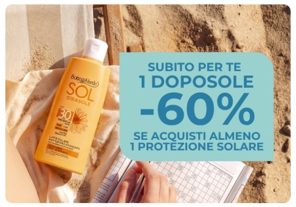 1 doposole -60& se acquisti almeno 1 protezione solare