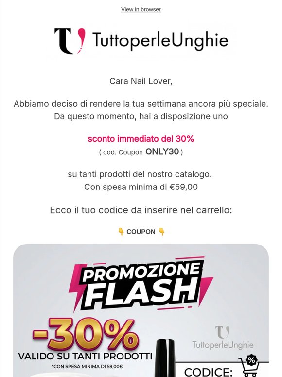 😱 -30% con il Coupon! Solo per pochissimo...