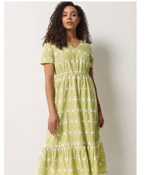 green floral dress