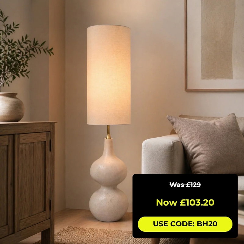 Stephanie Beige Resin Floor Lamp