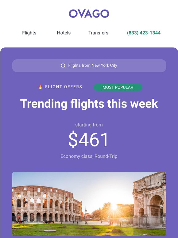 ✈️ Most-booked fares from New York City – from $461