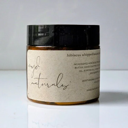 je mérite x myd naturals - hibiscus & teakwood 2oz kokum butter