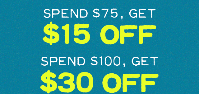 Spend $75 For $15 Off