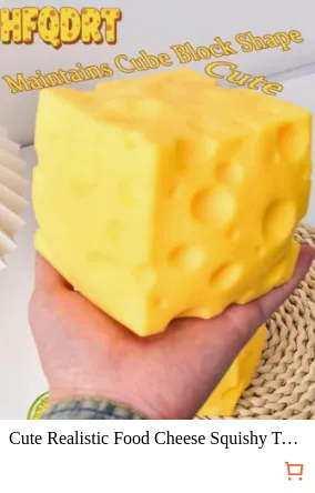 Cute Realistic Food Cheese Squishy...