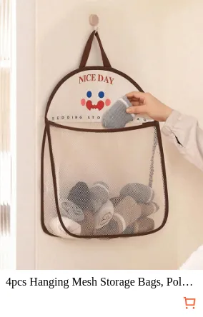 4pcs Hanging Mesh Storage Bags...