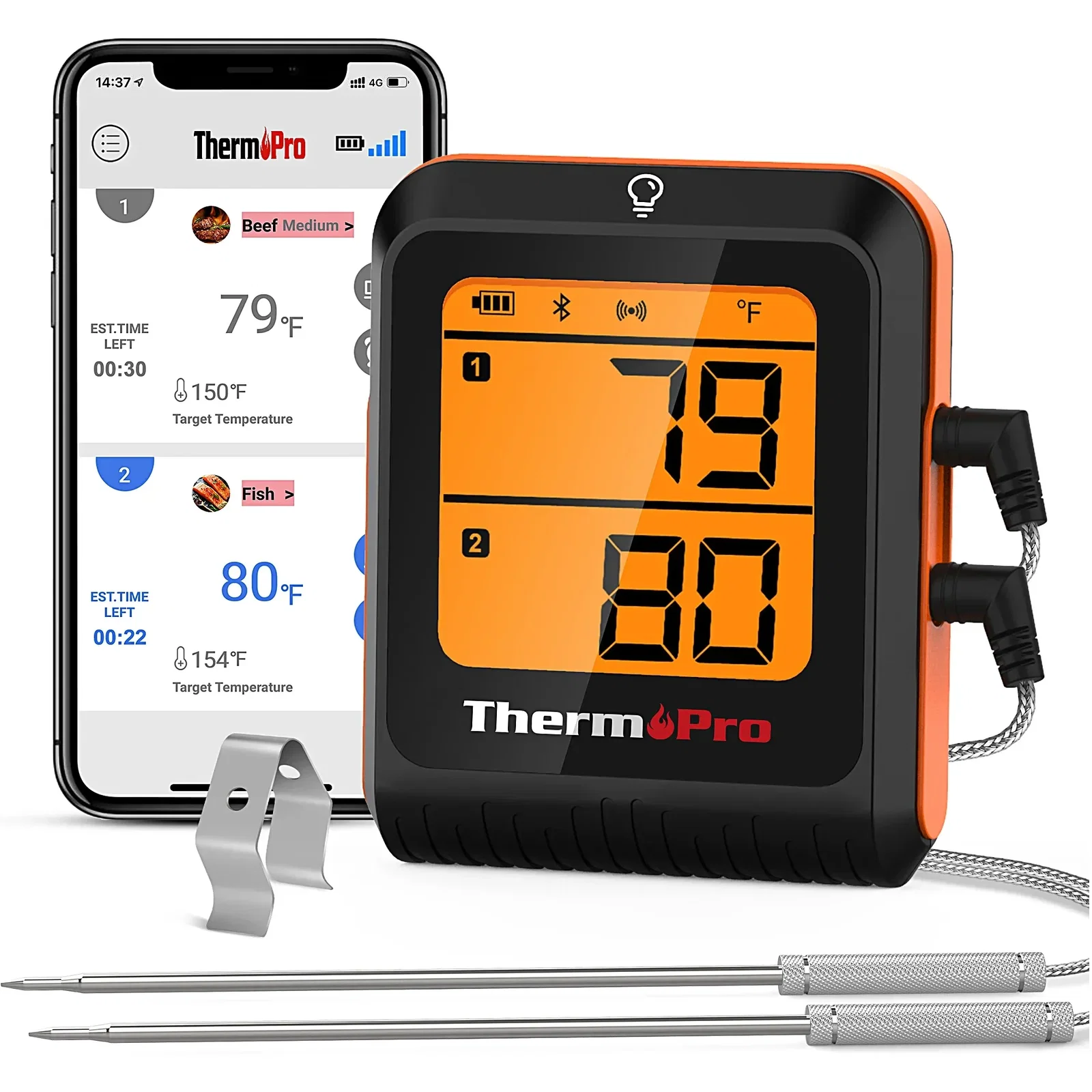 TempPro TP920W 650-ft Wireless 2-Probe Meat Thermometer
