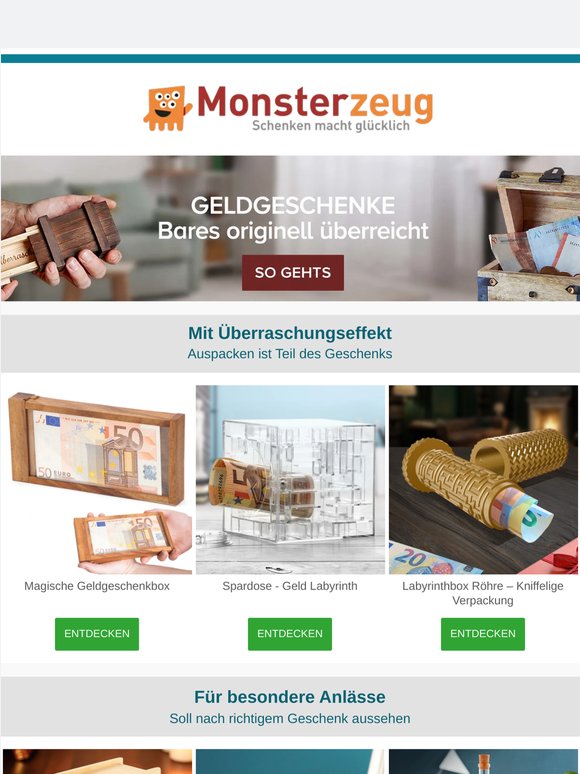 Bitte nicht einfach Geld in den Umschlag.