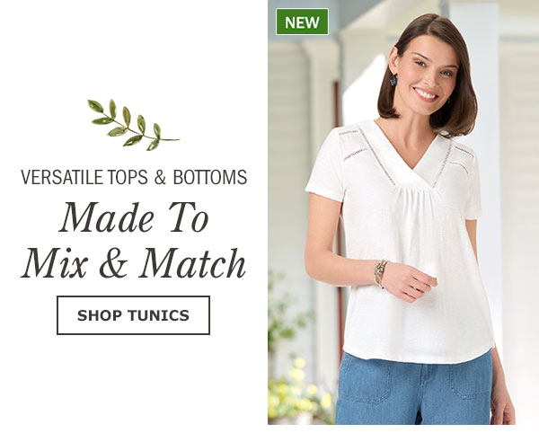 Versatile Tops & Bottoms Made to Mix and Match. Shop Tunics. New: Women's Slub Cotton Blend Short-Sleeve V-Neck T-Shirt
