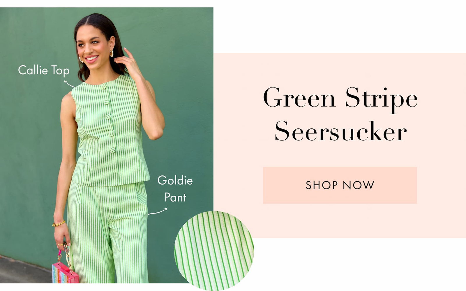 Shop the Green Stripe Seersucker print