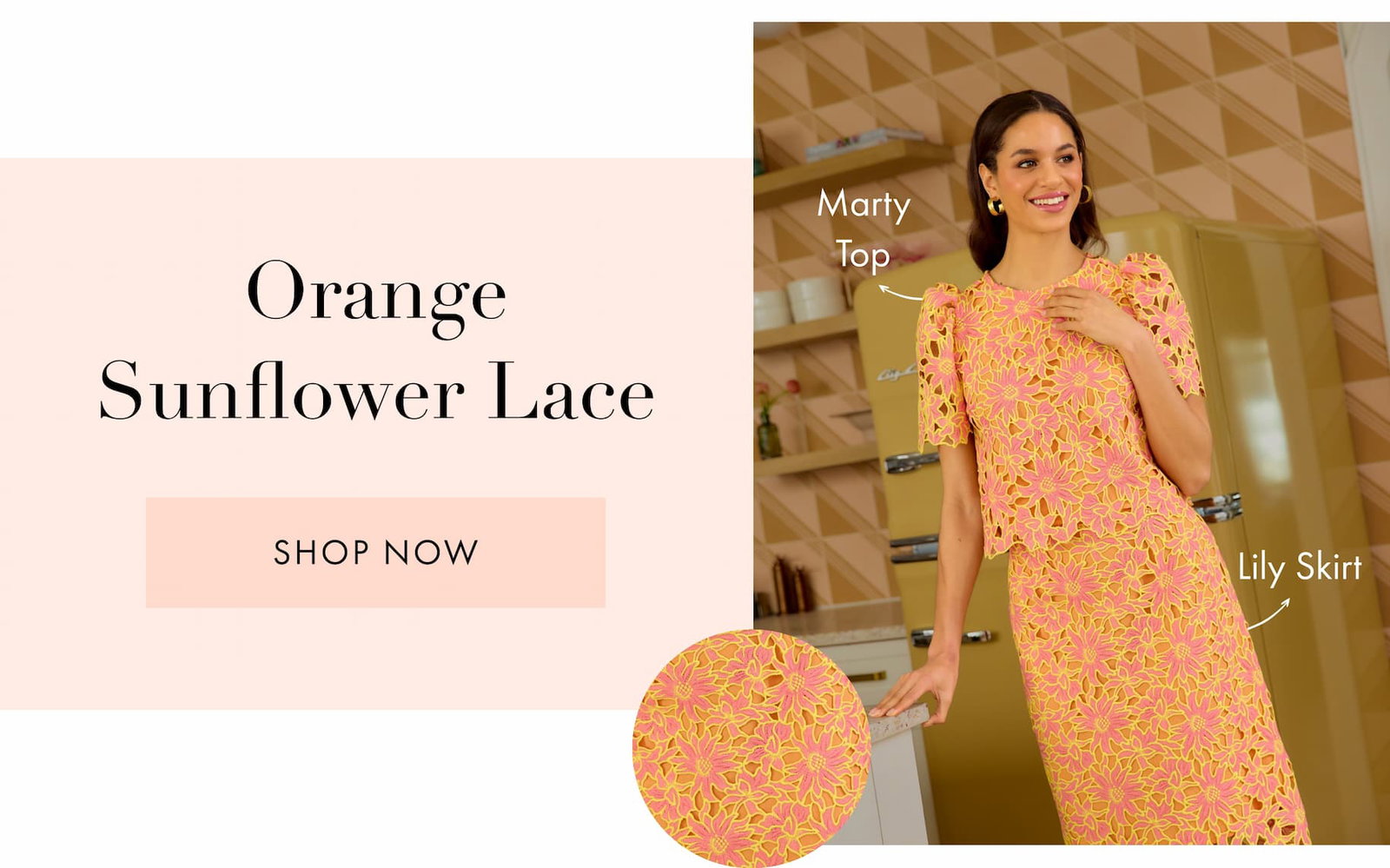 Shop the Orange Sunflower Lace print