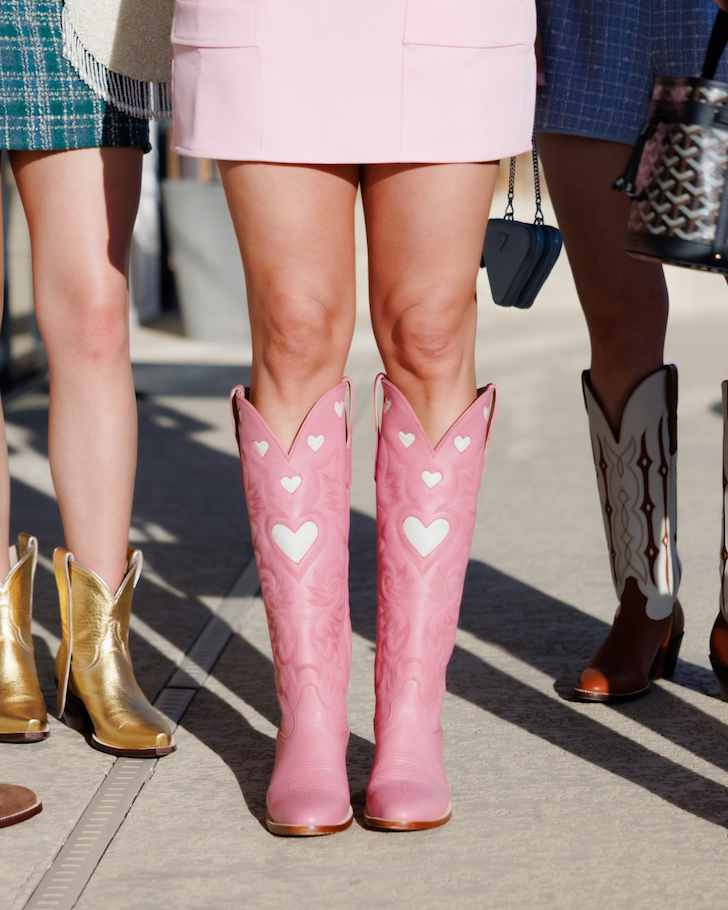 The Heart Boot Pink and Bone