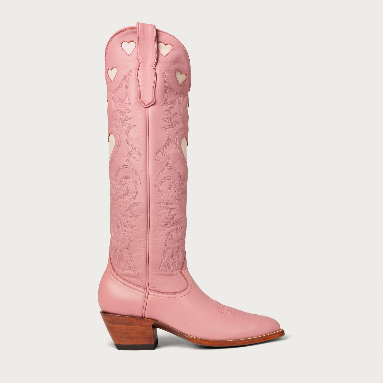 The Heart Boot Pink and Bone