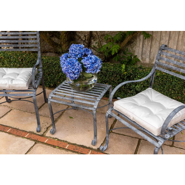 Handcrafted Steel Garden Table / Single Seat - The Southwold Collection by Harrod Horticultural