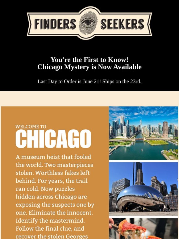 Now available: Chicago Mystery! 🏙️