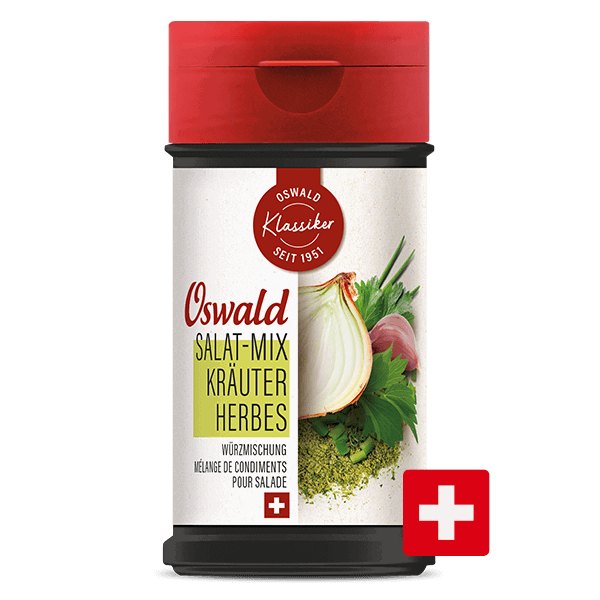 Kleine Dose Salat-Mix mit Kräutern, Gewürze, Oswald