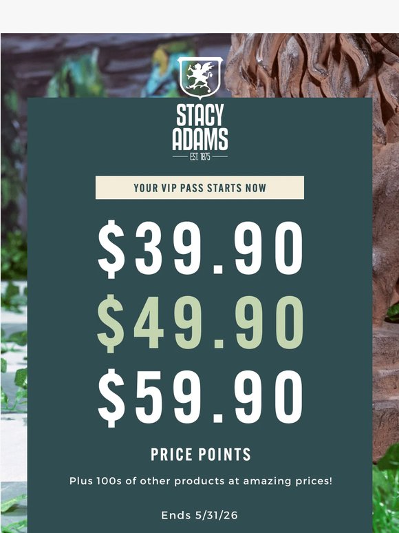 VIP Sale: $39.90, $49.90 & $59.90 Price Points