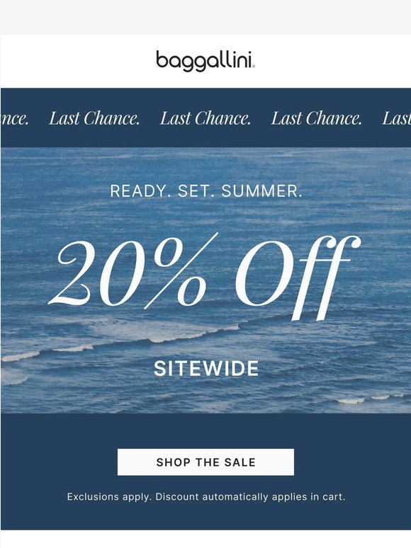 Final Hours For 20% Off Sitewide