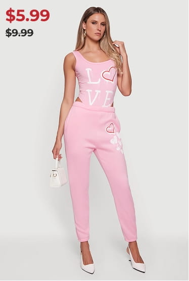 Shop Graffiti Heart Graphic Mid Rise Sweatpants